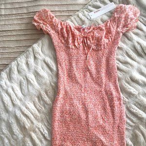 Princess Polly Pink Floral Off The Shoulder Dress